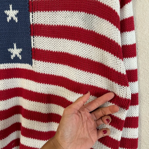 Grayson Threads Pull Over Cable Knit American Flag Novelty Sweater Graphic S - Picture 10 of 13